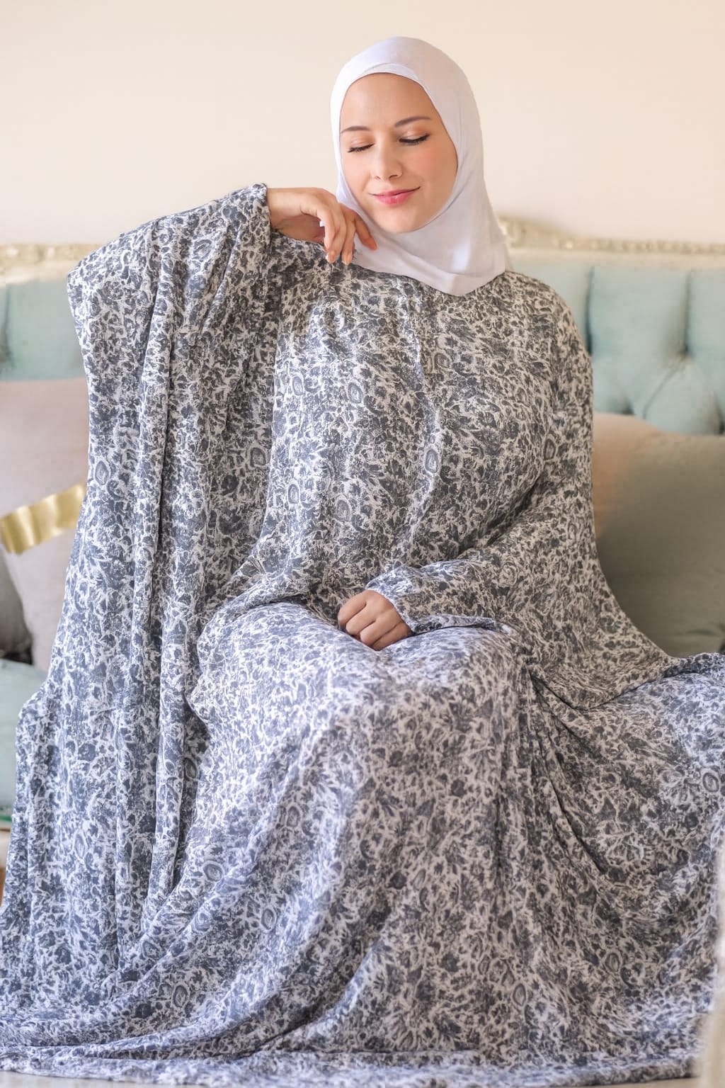 إسدال قطن فسكوز مشجر – فرى سايز