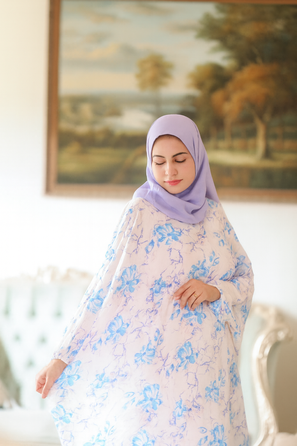 إسدال قطن فسكوز مشجر – فرى سايز